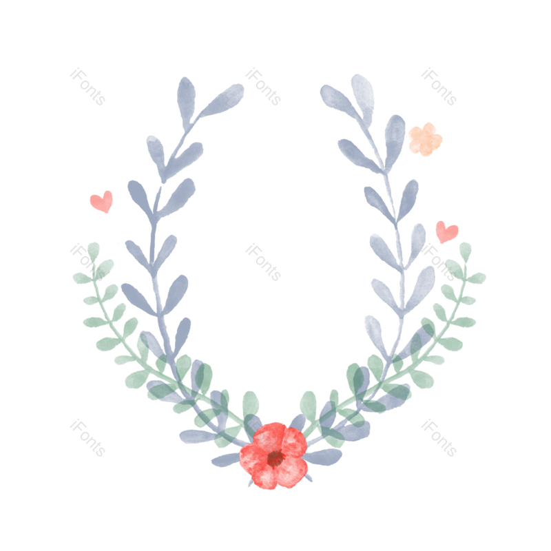 清新图片,花环元素,简约PNG,蝴蝶结免抠素材